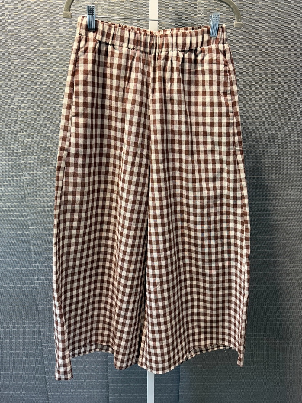 Brown Gingham Wide Leg Palazzo Culottes - Picture 3 of 9